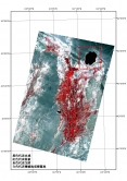 圖1 ：阿拉善盟額濟納綠洲主體區LANDSAT/TM 432波段假彩色合成圖 （時像：1990年9月15日）