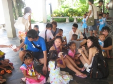 Fun in the water at Pattaya Park with orphans and street kids