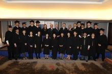 Graduating class of inaugural Credit Suisse-CUHK Professional Diploma in Global Finance, together with senior executives from Credit Suisse and professors of CUHK (back row, middle, L-R) : Patsy Doerr, Head of Business School Asia Pacific; Professor Michael Hui, Pro-Vice Chancellor, CUHK; Patrick Kerrigan, Head of Human Resources Asia Pacific; Eoin O'Shea, COO Asia Pacific; Kai Nargolwala, CEO Asia Pacific and Professor Leslie Young, Executive Director of The Asia-Pacific Institute of Business, CUHK.