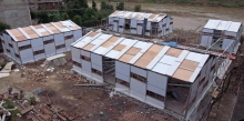 Construction process - with the guidance of CUHK researchers, the 450-square metre New Bud Primary School was built within two weeks