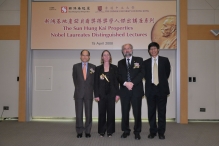 (From left) SHKP Executive Director Michael Wong, Mrs Neher, Professor Neher and CUHK Pro-Vice-Chancellor Professor Kenneth Young