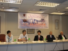 From left: 
Prof. Ng Kai Hon, Assistant Professor, Department of Government and Public Administration, CUHK;
Prof. Ma Ngok, Associate Professor, Department of Government and Public Administration, CUHK;
Prof. Ng Sai Leung, Director, Centre for Quality of Life and Associate Professor, Department of Geography and Resource Management, CUHK;
Prof. Sung Yun Wing, Chairman, Department of Economics, CUHK;
Prof. Paul Lee, Dean of Faculty of Social Science; Director, Hong Kong Institute of Asia-Pacific Studies and Professor, School of Journalism and Communication, CUHK