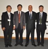 (From left) Prof. Lin Hui, Director of ISEIS, CUHK; Mr. Zhao Datong, Deputy Director-General, China Meteorological Administration; Prof. Jose Achache, Executive Director of Group on Earth Observations; and Prof. Fung Tung, Associate Pro-Vice-Chancellor, CUHK