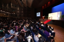 About 1,400 students attending the lecture