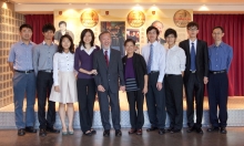 Recipients of Professor Charles K. Kao Research Exchange Scholarship 2010-11 meet with Professor Kao: (from left) Prof. Lee Tan, Faculty of Engineering; Mr. Au-yeung Chi-ho; Ms. Zhang Yingxiao; Ms. Wei Xiaoyao; Prof. Charles K. Kao; Mrs. Gwen Kao; Mr. Li Cheuk-ting; Mr. Po Hoi-chun; Mr. Liu Ding; Prof. M.C. Chu, Department of Physics.