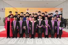 (Front row from left) Prof. Wong Wing-shing, Dean of Graduate School; Prof. Xu Yangsheng and Prof. Ching Pak-chung, Pro-Vice-Chancellors; Prof. Benjamin Wah, Provost; Dr. Vincent Cheng, Council Chairman; Prof. Joseph Sung, Vice-Chancellor; Prof. Jack Cheng, Prof. Henry Wong and Prof. Hau Kit-tai, Pro-Vice-Chancellors; take a group photo with the awardees of Vice-Chancellor’s Exemplary Teaching Award 2010, Young Researcher Award 2010 and Postgraduate Research Output Award 2010.