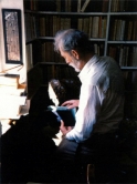 Prof. David Hawkes at work on The Story of the Stone, in his study, 59 Bedford Street, Oxford, c. 1980