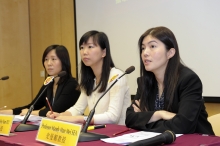 Prof. SEA Man Mei Mandy (1st right), Assistant Professor (by Courtesy), Department of Medicine and Therapeutics, and Centre Manager, Centre for Nutritional Studies, CUHK, remarks that Hong Kong people have excessive salt intake of 10g per day in average, far exceeding the maximum daily intake of 5g per day proposed by the World Health Organisation (WHO).