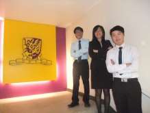 (From left) Eric Chen, Tracy Cheung and Jocab Chan receive the ‘Scholarships for Prospective English Teachers’ awarded by the Education Bureau of the HKSAR Government.