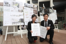 2012/13 awardees, Ruth Poon Lok Chin (left) and Ricco Chan Chun Yu and their winning entries.