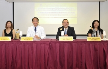 (from left) Miss Iris NG, Professional Consultant; Prof. Michael TONG, Professor; Prof. Charles Andrew VAN HASSELT, Chairman; and Prof. Anna KAM, Assistant Professor, Department of Otorhinolaryngology, Head and Neck Surgery, CUHK