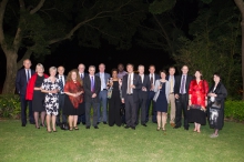 Prof. Joseph Sung, Vice-Chancellor, CUHK (8th right) welcomes the WUN Partnership Board members at the Vice-Chancellor’s Lodge