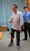 A demonstration of the Exoskeleton Ankle Robot by Mr. Wong.