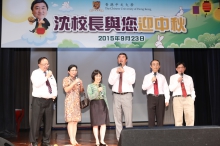 Prof. Joseph Sung and colleagues sing a song in the staff party.