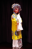 Chan Kin-cheung wears a Kunqu opera makeup and costumes.