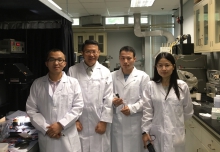 (From left) Prof. Keyou Yan, Prof. Jian-Bin Xu, PhD students Tiankai Zhang and Mingzhu Long of the Department of Electronic Engineering, CUHK.