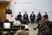 Five alumni sharing their diverse career paths at the Architecture Symposium.