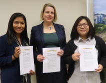 (From left) Ms. Katrina Dulay, PhD student, Department of Psychology, CUHK; Prof. Catherine McBride, Professor, Department of Psychology, CUHK; and Ms. Judy Leung, Research Assistant, Department of Psychology, CUHK.