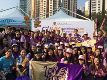 A group photo of Prof. Joseph Sung and CUHK runners.