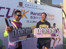 Prof. Joseph Sung and Mr. Daniel Lee, Lecturer of the Department of Sports Science and Physical Education participated in the Standard Chartered Hong Kong Marathon 2017.