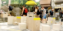 Selected Exhibit:
An Object 
Sarah Mui (BSSc 2006)
Re-envision public space by using mobile furniture parts to create different scenarios on the street.