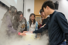 Participants take part in a physics experiment