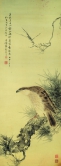 高奇峰（1889–1933）
松鹰
1908 年
水墨设色绢本立轴
102 x 42 厘米
香港中文大学文物馆藏
藏品编号：1973.1024
何耀光先生、霍宝材先生、黎德先生及其他人士惠赠
释文：英雄老去心犹壮，俯视苍茫有所思，戊申冬日，仁甫先生法家鉴正。奇峰高嵡写生。