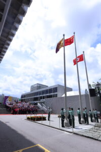 CUHK holds a flag-raising ceremony on campus.