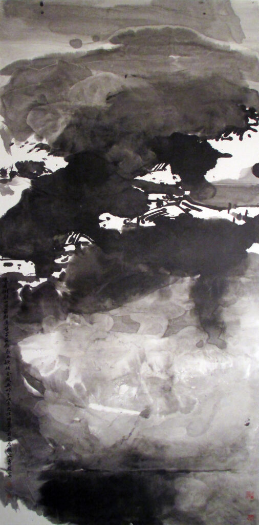 Luk Keng Village (1969) by Lui Shou-kwan<br />
Collection of the Art Museum, CUHK