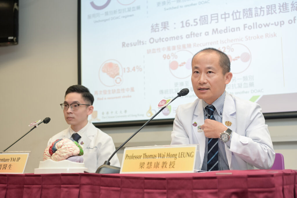 Professor Thomas Leung says it is crucial for AF patients to maintain the habit of taking oral anticoagulants timely to minimise the risk of recurrent stroke.