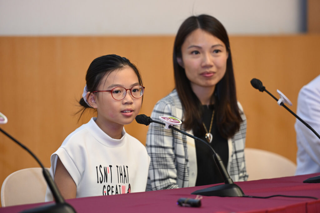 Nicole (left) says that she takes a short break and look at faraway objects after reading for 30 minutes to stop myopia progression.