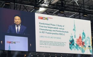 Featured in the photo is Dr Herbert Loong, Associate Professor from the Department of Clinical Oncology at CU Medicine, presenting the results of this multinational clinical trial on behalf of fellow investigators at the European Society of Medical Oncology (ESMO) Congress in Madrid, Spain. Details of the study have just been published in the leading international journal The New England Journal of Medicine.