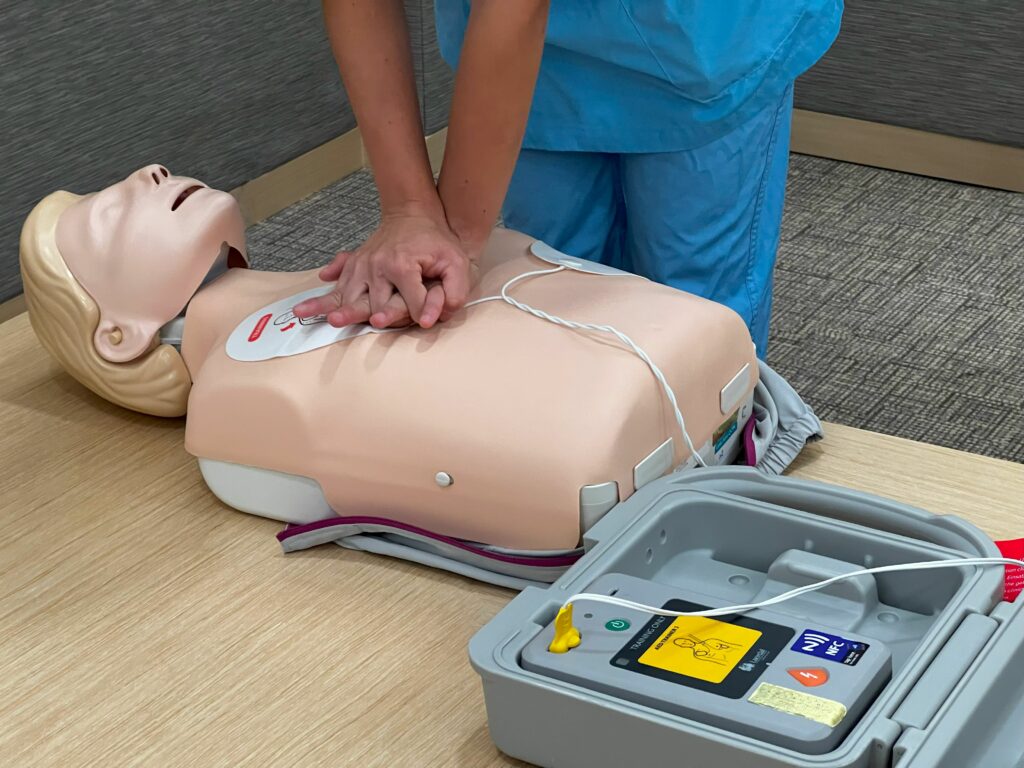 In the study, secondary students were trained in basic life support during a two-hour course using video, manikins and sham automated external defibrillators.