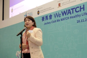 Dr Libby Lee, Under Secretary for Health expresses her hope that The Jockey Club We WATCH Healthy Lifestyle Project will continue to be successfully held and all participants will find their entrusted companions to support each other in building their own healthy life.