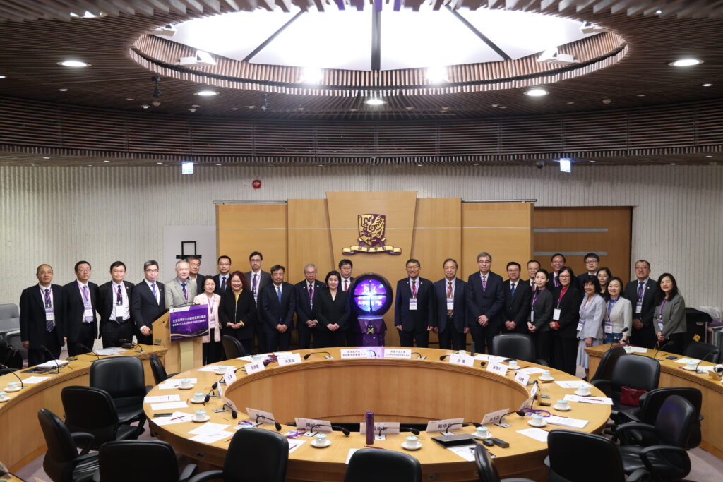 Guests at launch ceremony of CUHK's remote sensing satellite construction project.