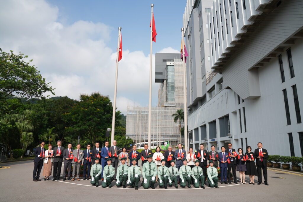 Flag-guard team with guests.