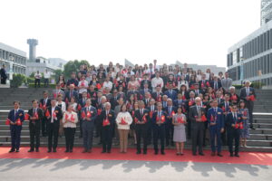 The flag-raising ceremony.