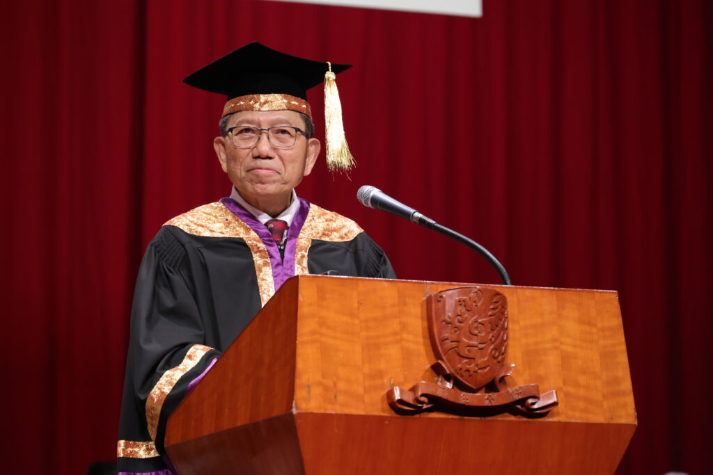 CUHK Vice-Chancellor and President Professor Rocky S. Tuan delivers a speech.