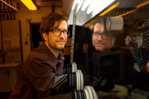 Professor Martin Stolterfoht in the perovskite lab. Image credit: Jonas Walter