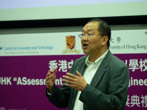 Professor Wong Kam-fai delivers the opening speech.